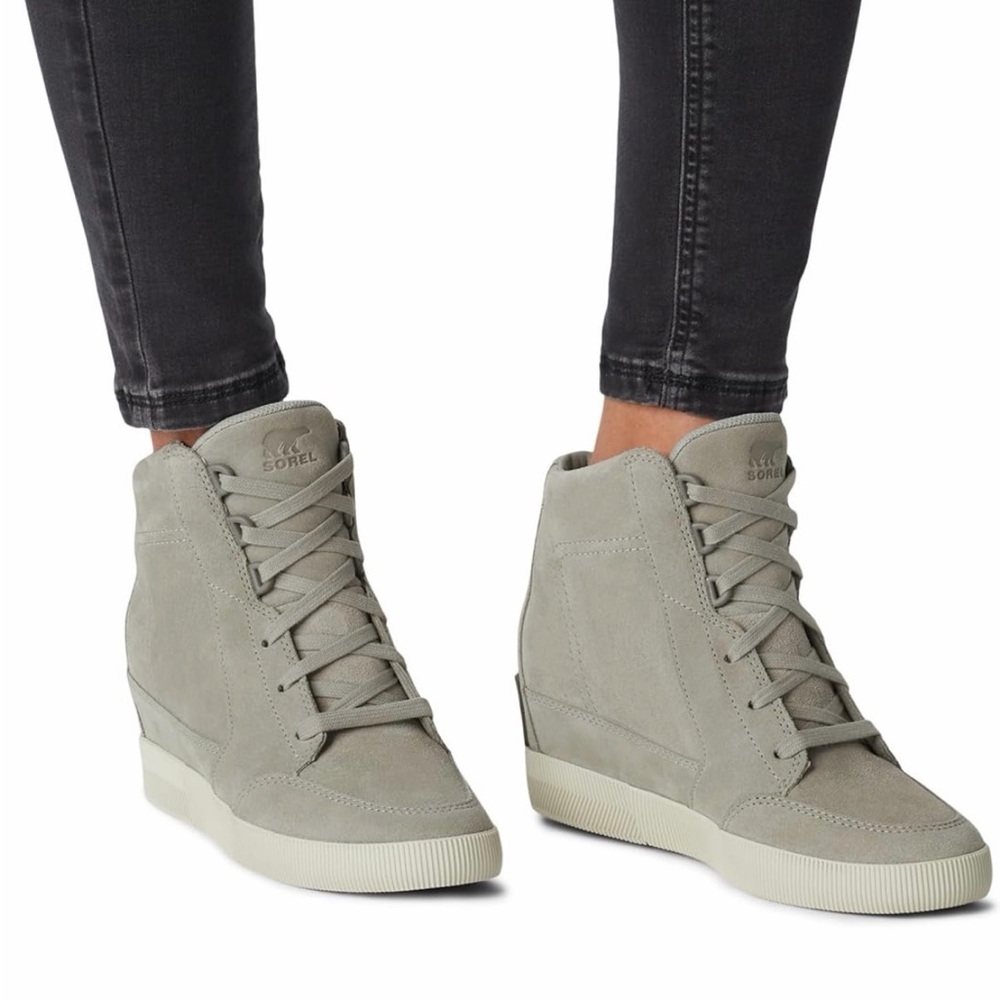 EUC Sorel “Out and About II” Wedge High-Top Sneakers (Dark Gray) waterproof (8) - Picture 2 of 13